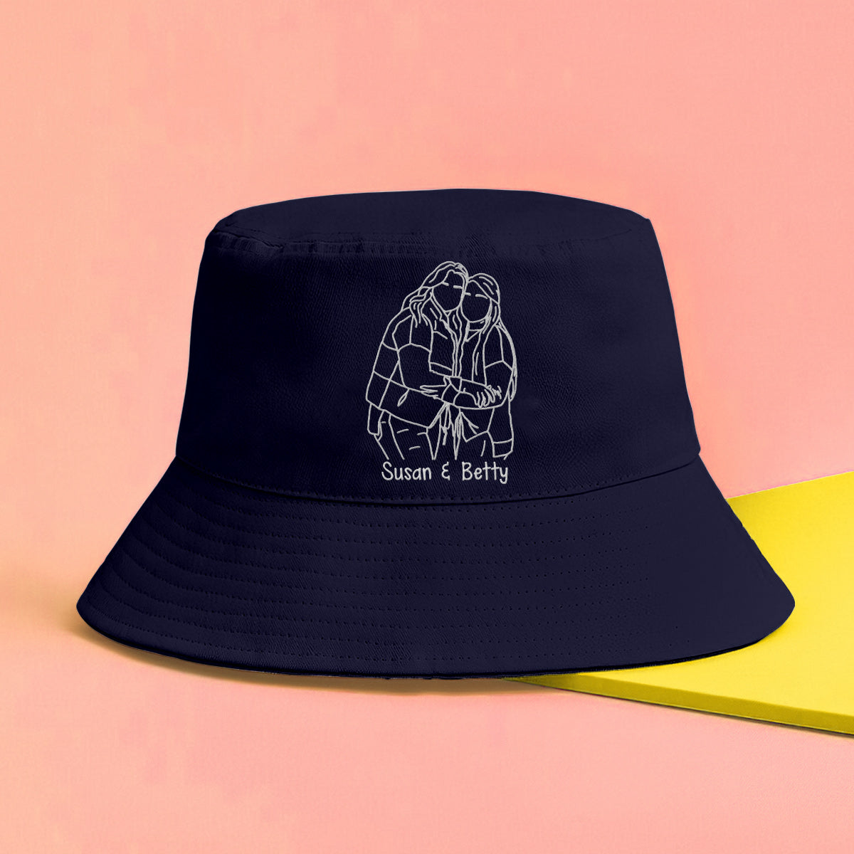 Custom Photo - Personalized Bestie Embroidered Bucket Hat