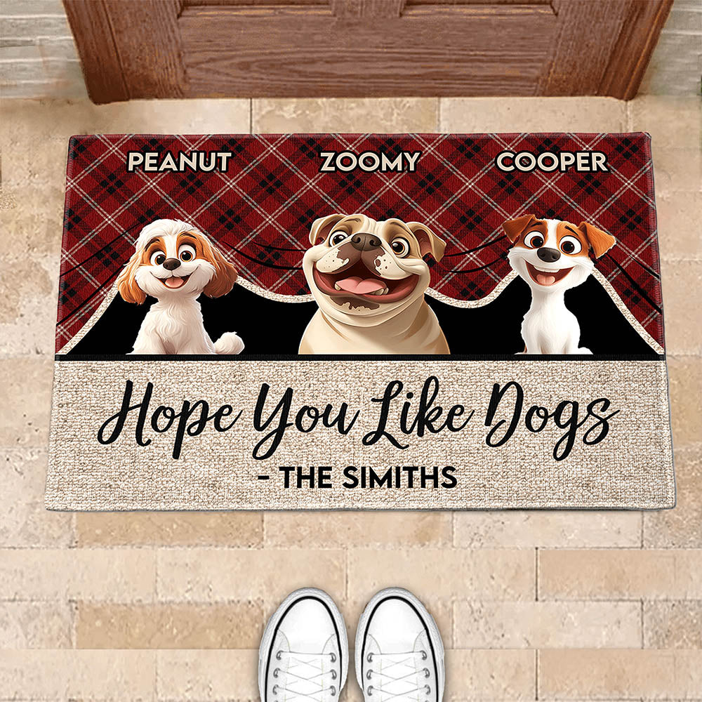 Hope You Like Dogs - Personalized Pet-Themed Doormat, Perfect for Home Decor and Valentine's Gifts, Available in Standard and Premium Options