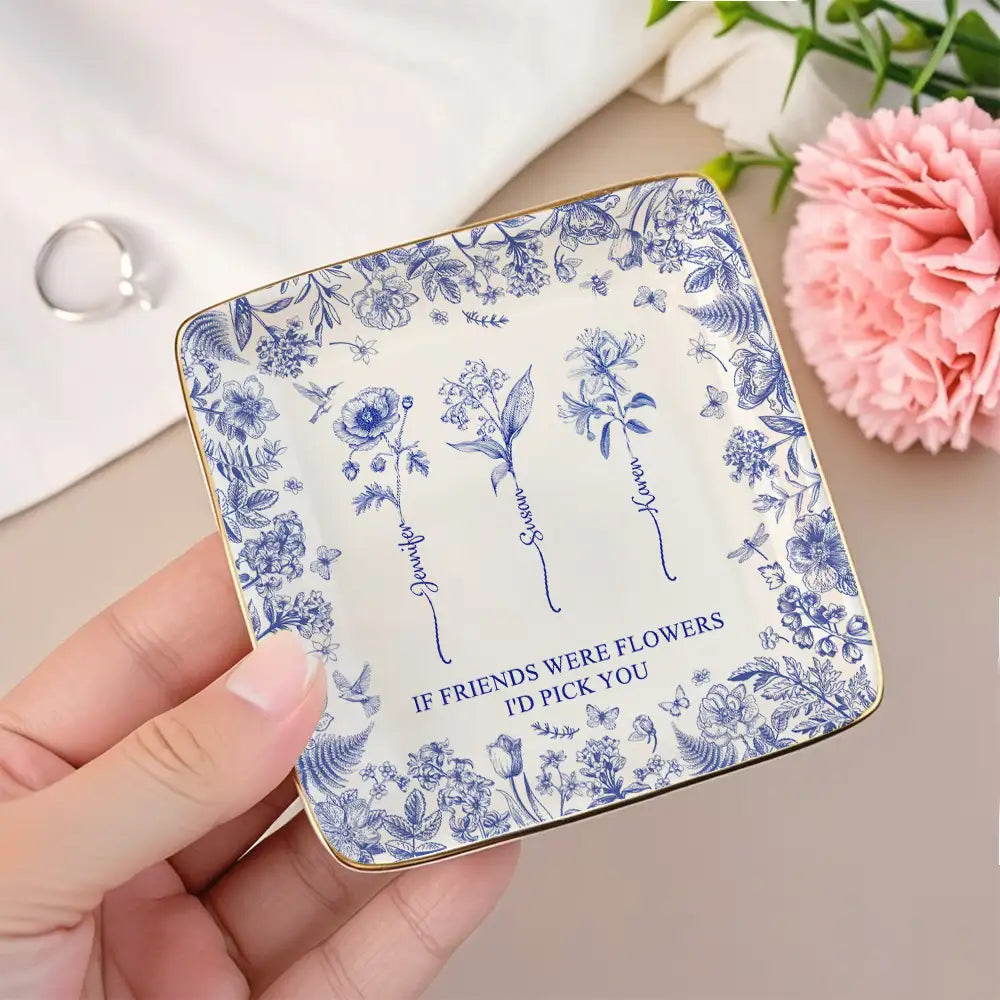 "It Takes a Long Time to Grow Old Friends" Personalized Jewelry Dish – Custom Gift for Friends and Sisters