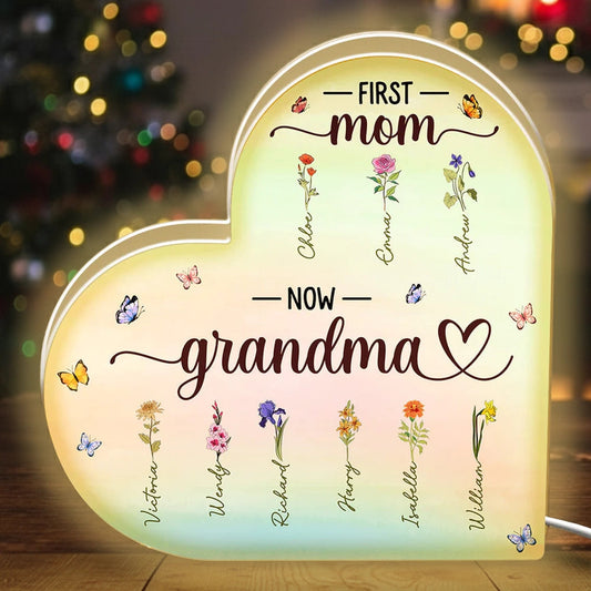 Acrylic Light Box Heart-Shaped, Custom Design, Bedroom Lamp, Warm Glow, Unique Gift for Mom & Grandma