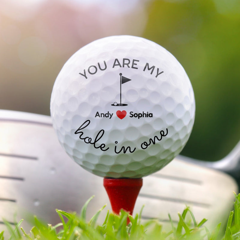 Personalized Golf Ball You Are My Hole in One - Romantic Golf Gift for Couples, Husband or Boyfriend