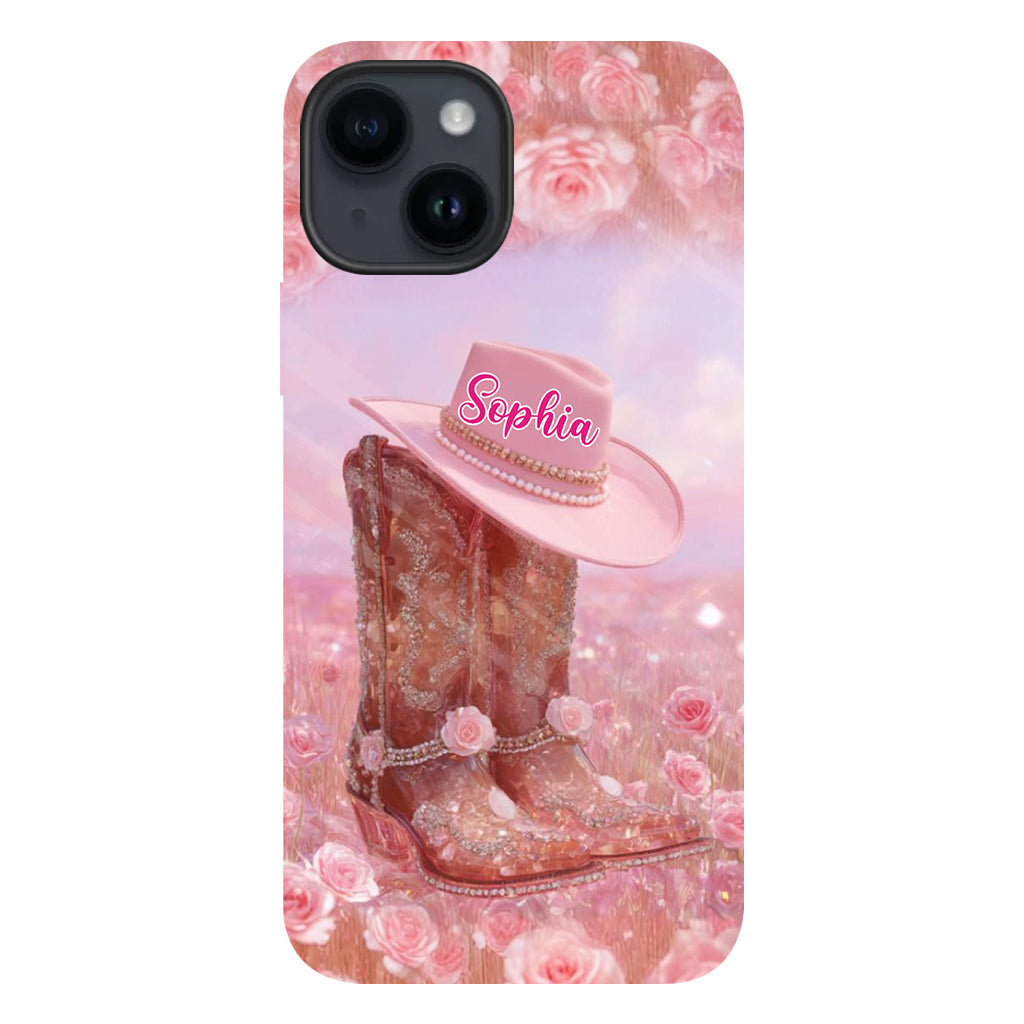 Floral Cowgirl - Personalized Cowgirl Full Print Phone Case & Phone Grip