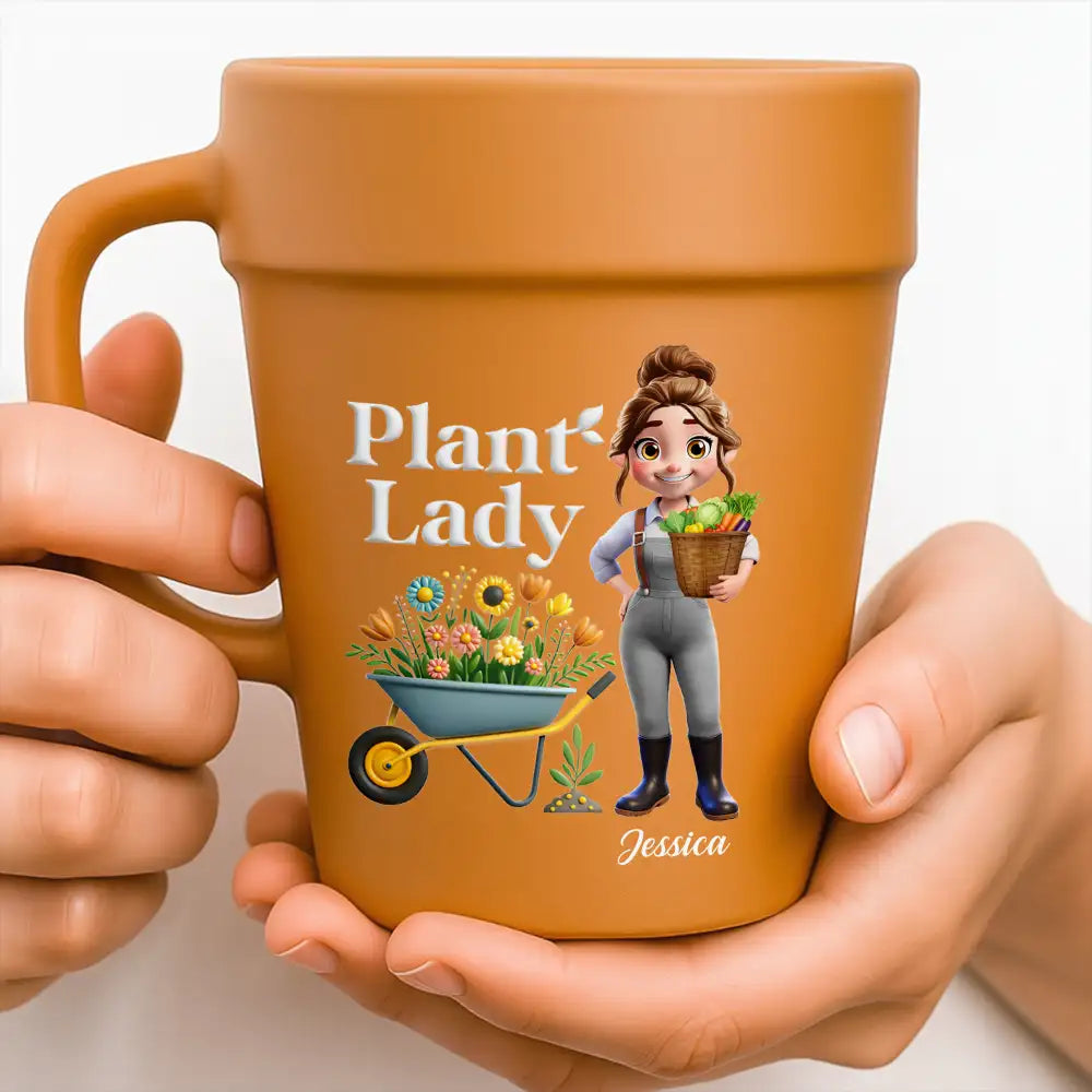 Plant Lady Personalized Plant Pot Mug – Funny Gift for Gardening Lovers, Plant Enthusiasts, and Her