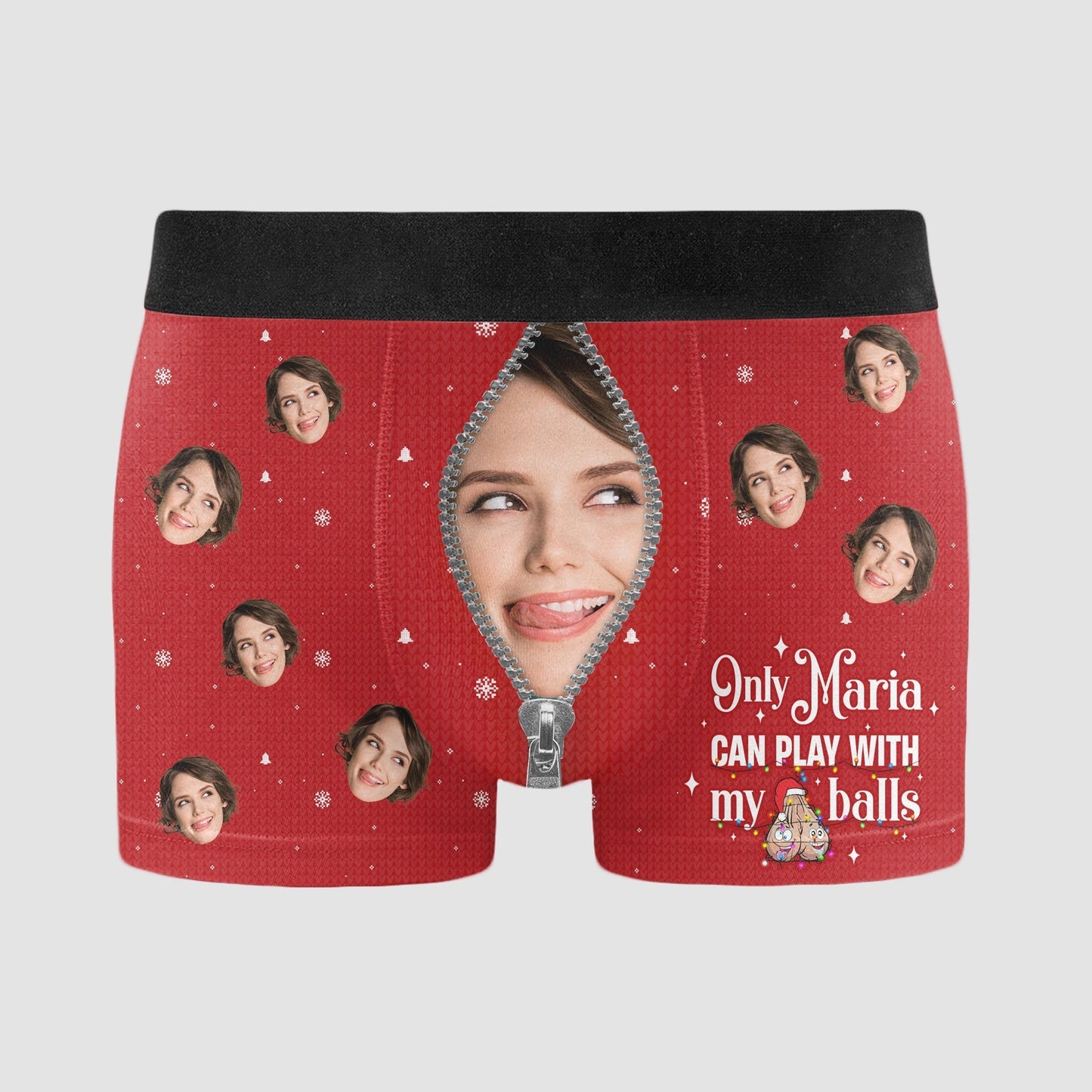 Only Wife Can Play with My Balls – Funny Personalized Boxer Briefs for Him, Perfect Christmas Gift