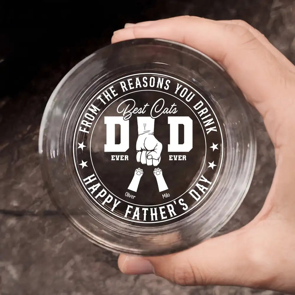 "From the Reasons You Drink" Whiskey Glass – Personalized Pet-Themed Father’s Day Gift for Dog Dads
