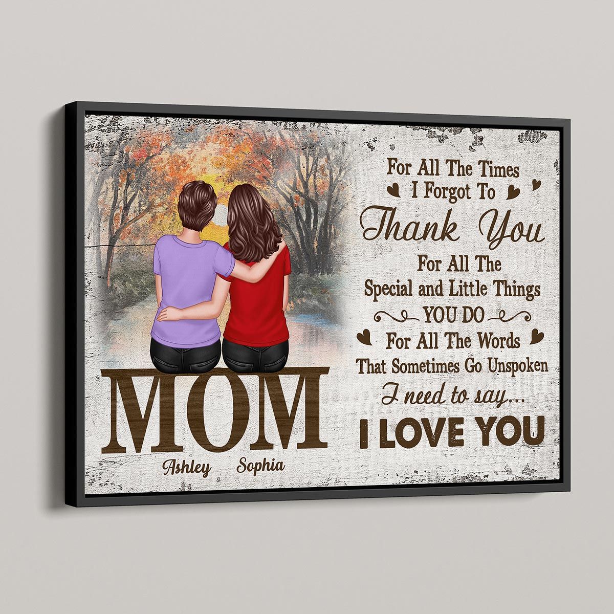 Grateful Love – Custom Poster Featuring a Heartwarming Moment with Mother and Daughter – Ideal Gift for Mother’s Day or Family Celebrations