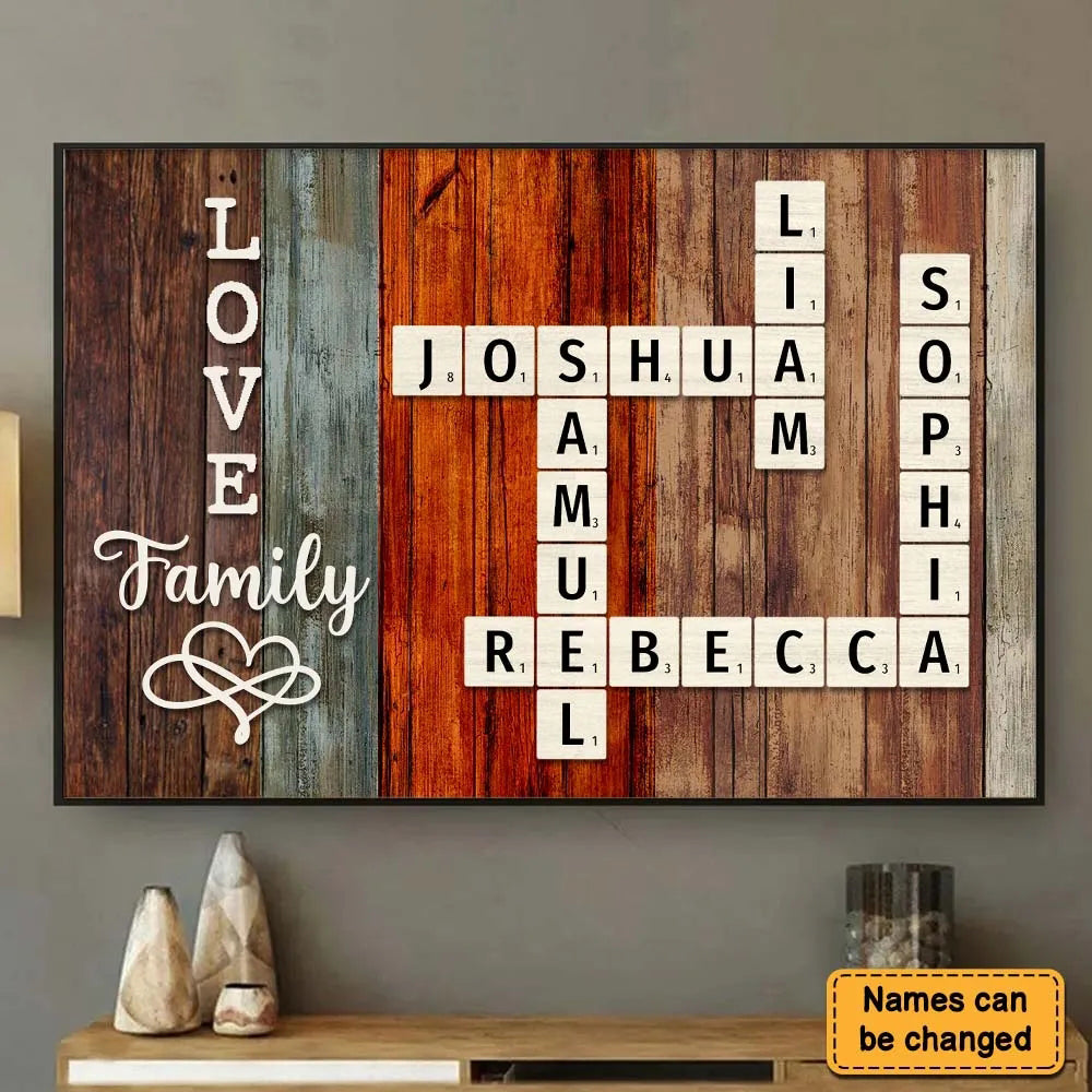 Personalized Family Name Crossword Poster – A Unique Gift for Loved Ones