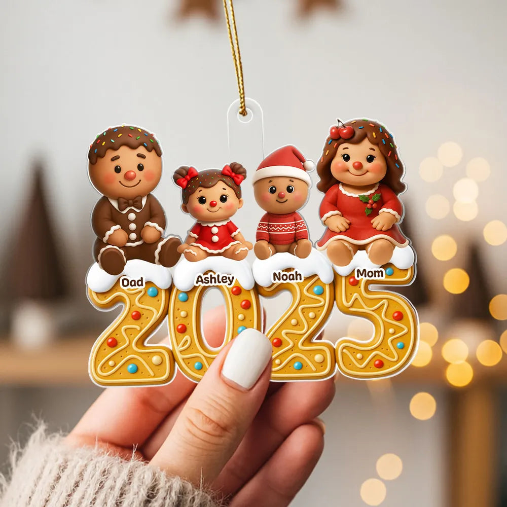 Custom Gingerbread Grandparents Acrylic Ornament for Christmas Tree, Festive Family Keepsake, Creative Holiday Gift Idea