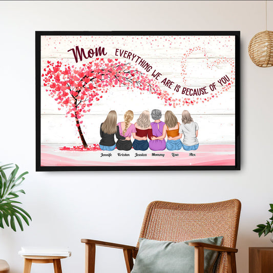 Personalized Mother & Daughters Canvas/Poster - Everlasting Bond Gift