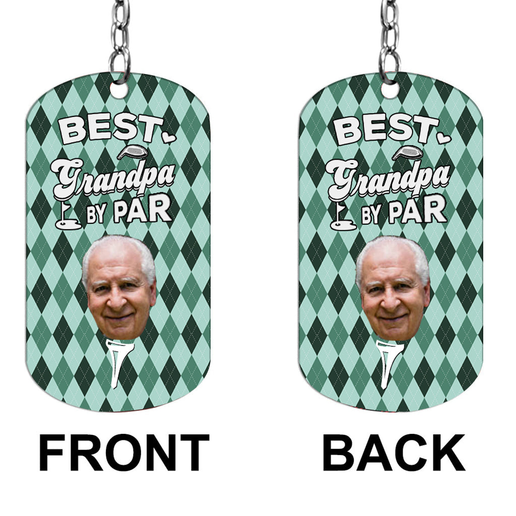 Best Dad By Par - Golf gift for dad, him, boyfriend, husband, grandpa - Personalized Stainless Steel Keychain