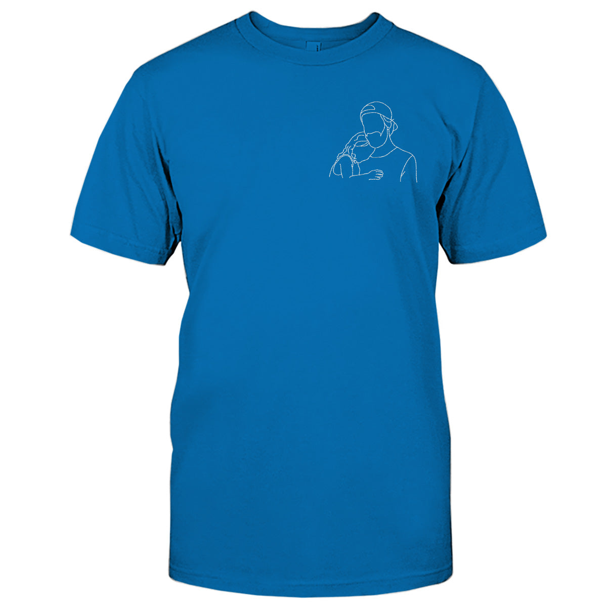 Custom Line Art - Personalized Uncle Embroidered T-shirt