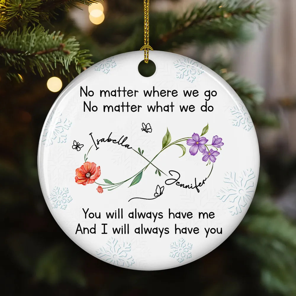 Ceramic Ornament with Floral Infinity Design, Heartfelt “Bestie” Message for Lasting Friendship, Perfect Gift for Friends