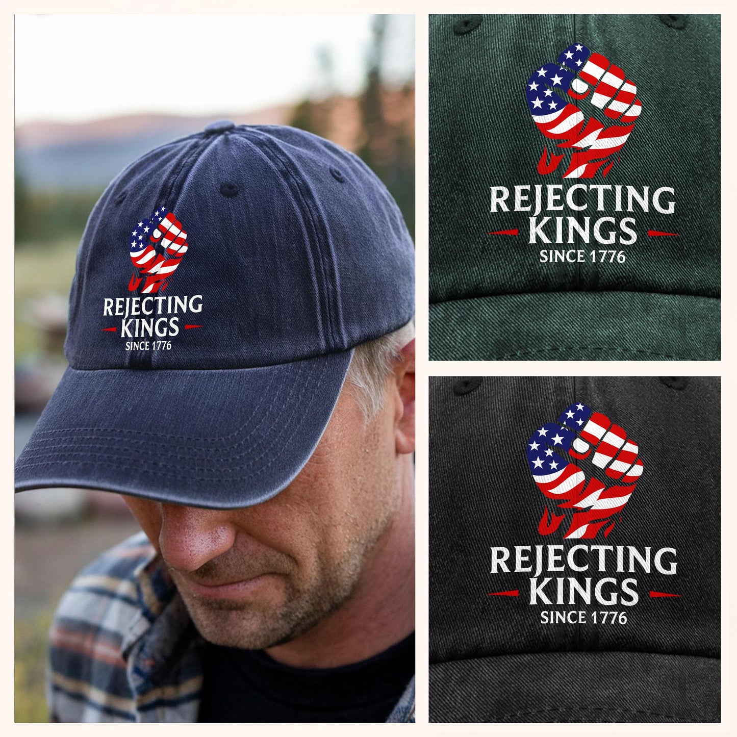 Washed Denim Baseball Cap with We The People Since 1776 Design, Relaxed Vintage Style for Sun Days and Errands, Creative Gift