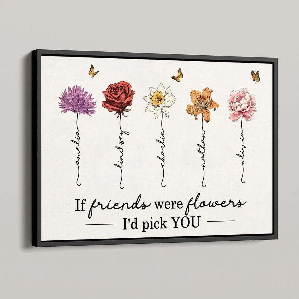 Personalized Poster Floral Friends Design High Clarity Beautiful and Practical Gift Choice