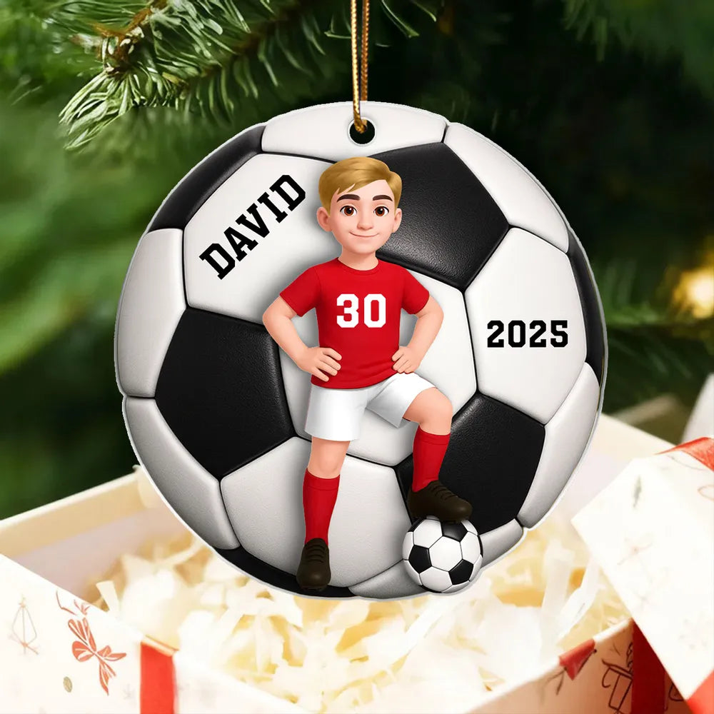 Soccer Acrylic Ornament with Dynamic Design – A Thoughtful Gift for Sports Fans and Kids