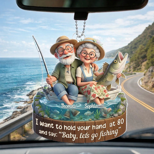 Acrylic Ornament Personalized Sweet Fishing Date Scene Heartwarming Holiday Decor Unique Creative Gift for Couples