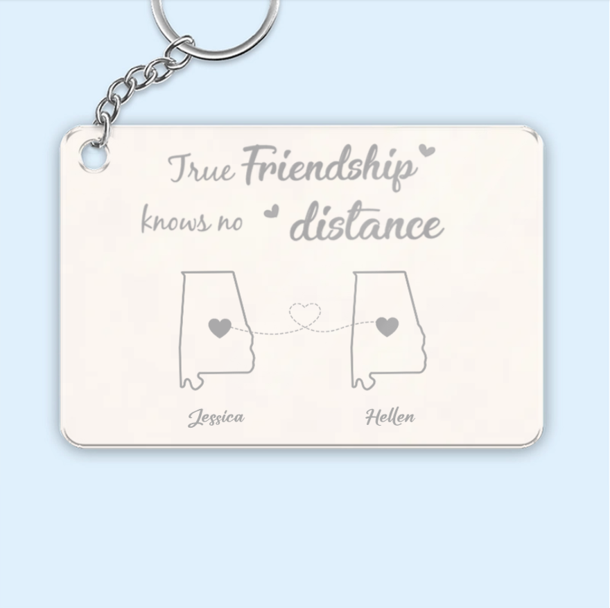 Personalized Friendship Ornament or Cup or Poster or Plaque or Keychain - True Friendship Knows No Distance-Distance Friends
