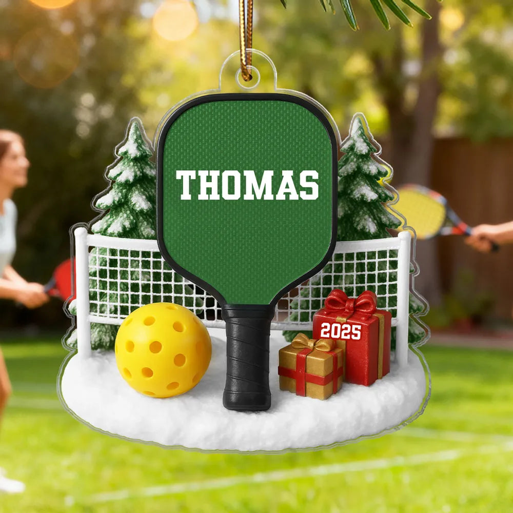 Acrylic Ornament with Pickleball Paddle Design | Clear Printing & Premium Texture, Perfect Gift for Sports Lovers