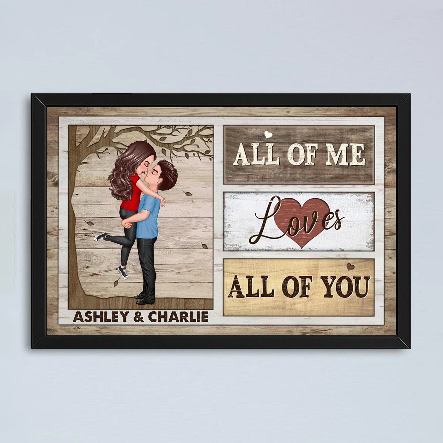 Custom Couple Poster All Of Me Loves All Of You Modern Romantic Wall Art Unique Gift For Anniversary Birthday Or Christmas