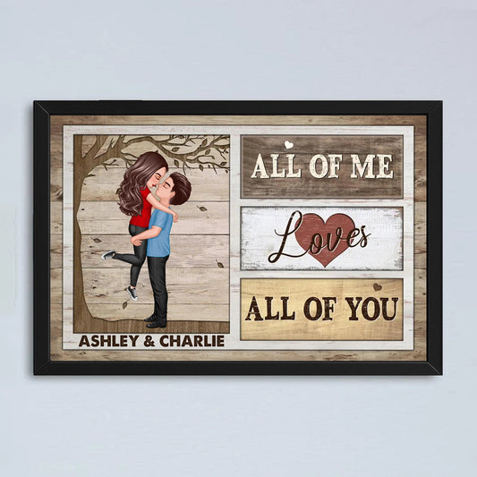 Custom Couple Poster All Of Me Loves All Of You Modern Romantic Wall Art Unique Gift For Anniversary Birthday Or Christmas