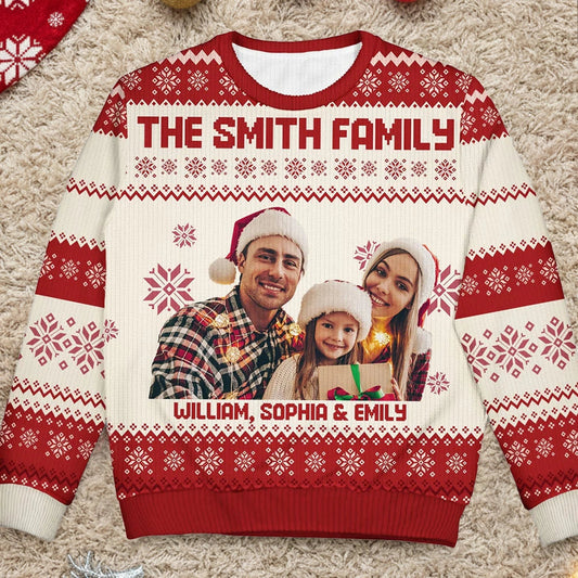 Personalized Christmas Printed Sweatshirt with Custom Family Photo – Cozy Holiday Keepsake & Unique Gift for Parents or Grandparents