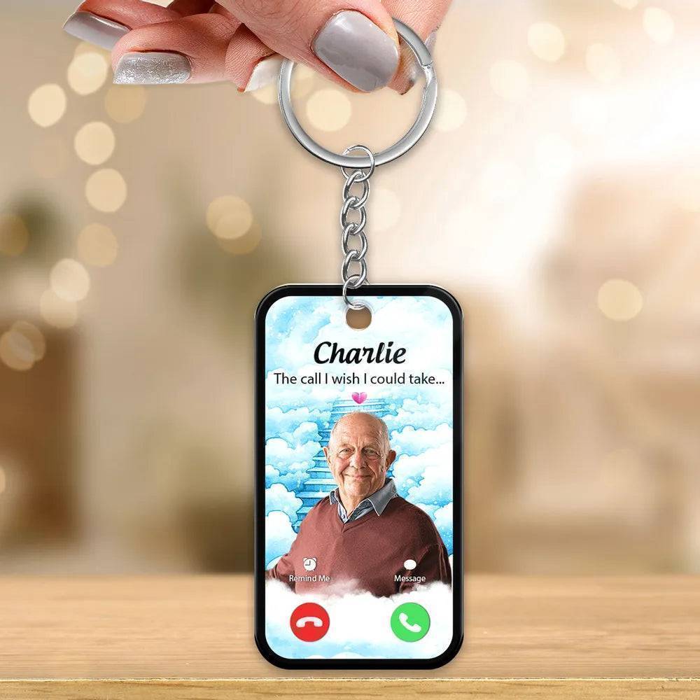 The Call I Wish I Could Take Memorial Sympathy Gift Remembrance Keepsake Photo Inserted Personalized Acrylic Keychain