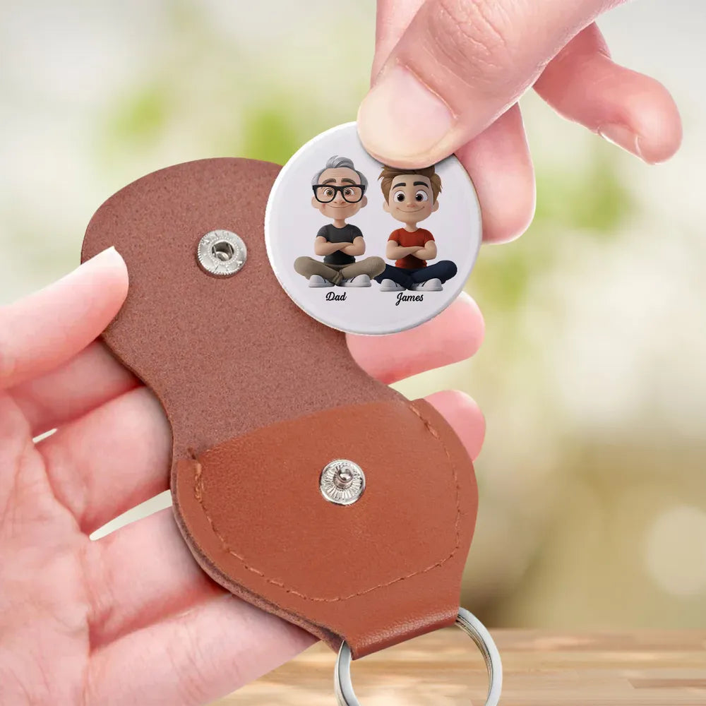 Personalized Pocket Hug Keychain – Stainless Steel Cartoon Coin with Heartfelt Message, Meaningful Everyday Carry Gift