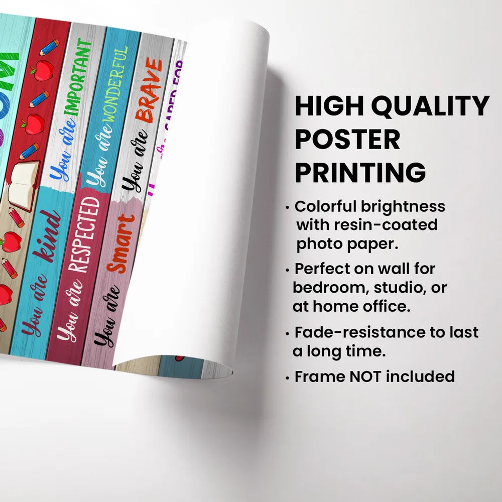 When You Enter This Classroom Poster – Colorful Back-to-School Wall Art for Teachers and Students