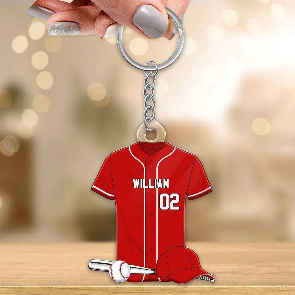 "Personalized Basketball, Soccer, American Football, Baseball Jersey Gift - Custom Acrylic Keychain for Sister, Son , Husband, Him - Perfect Sports Memorabilia Gift"