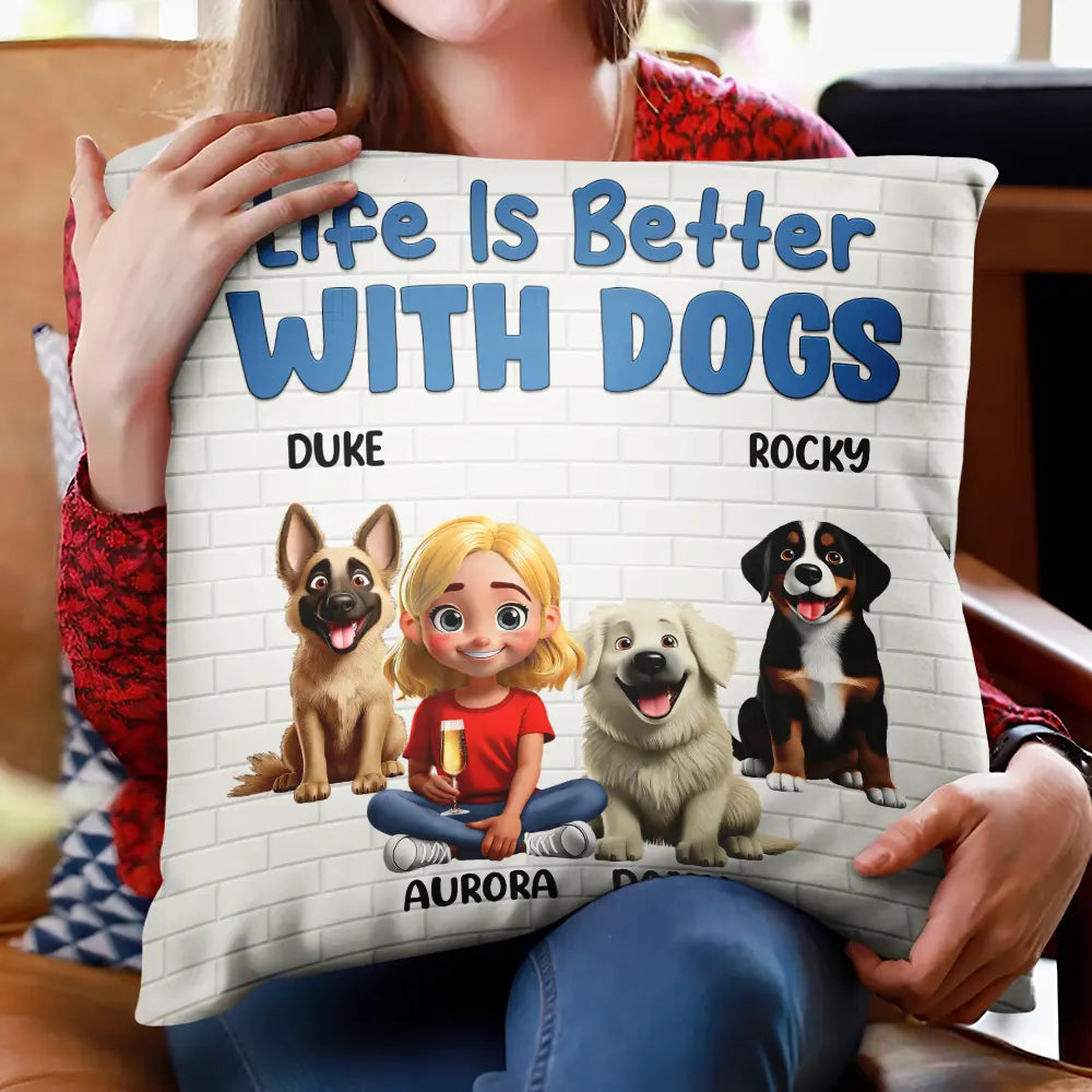 Personalized Square Pillow for Dog Moms and Dads – ‘Best Dog Mom/Dad Ever’ with Customizable Dog and Name