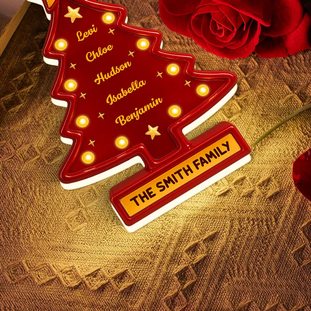 Acrylic Light Box Christmas Tree — warm glowing tabletop décor for family gatherings, customizable look, holiday-ready, perfect gift for home and friends