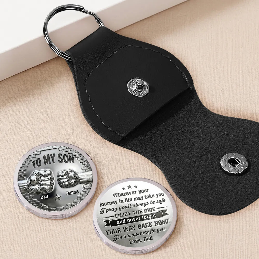 Personalized Pocket Hug for Son, Dad Message Keepsake Token, Unique Encouragement Gift He Can Carry Every Day