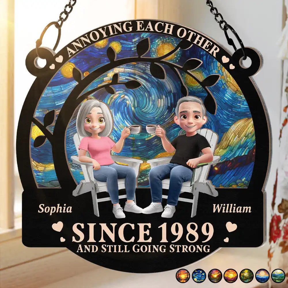 Wood and Acrylic Layered Ornament Couples Tea Time Scene Home Décor Romantic Touch Perfect Gift