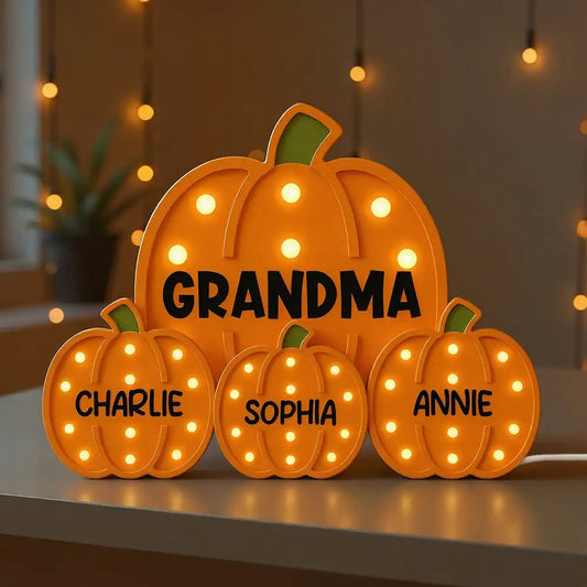 Acrylic Light Box with Pumpkin Design, Grandma-Inspired Theme and Perfect Holiday Gift