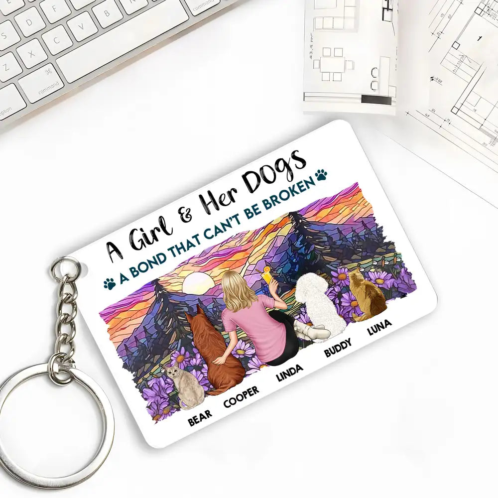 Personalized Pet and Owner Back View Ornament – Wood and Acrylic Combination for Unique Home Decor or Keepsake