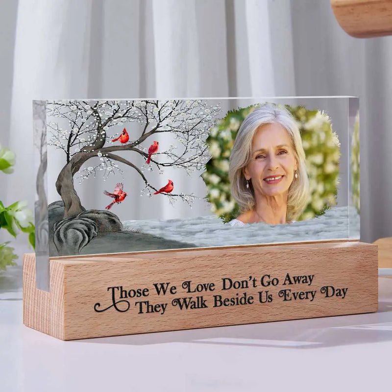 Personalized Block LED Light Plaque Memorial Photo Night Light With 'I'm Always With You' Cozy Glow Unique Sympathy Gift