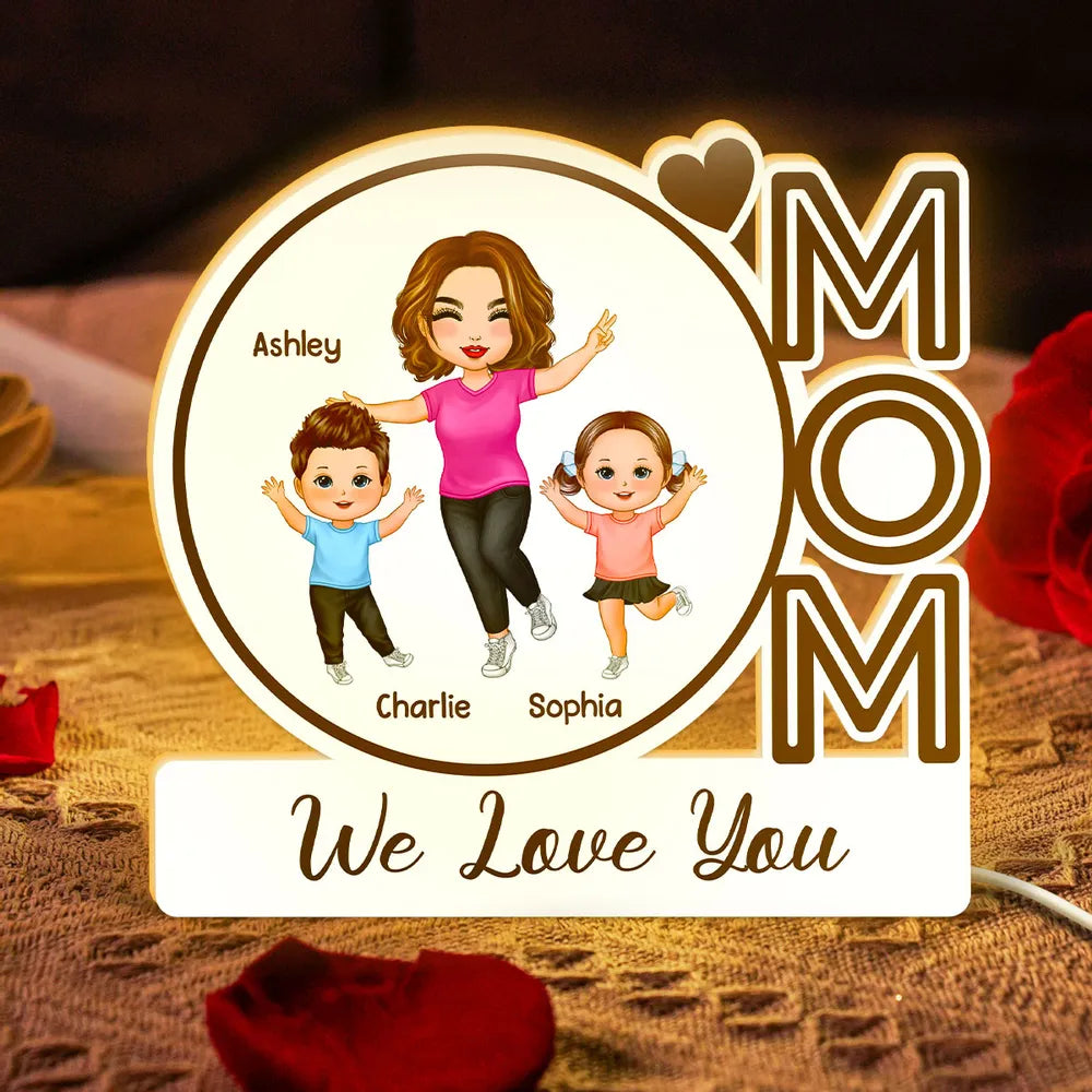 MOM We Love You – Custom Plaque for Mother's Day, Birthday or Family Celebration