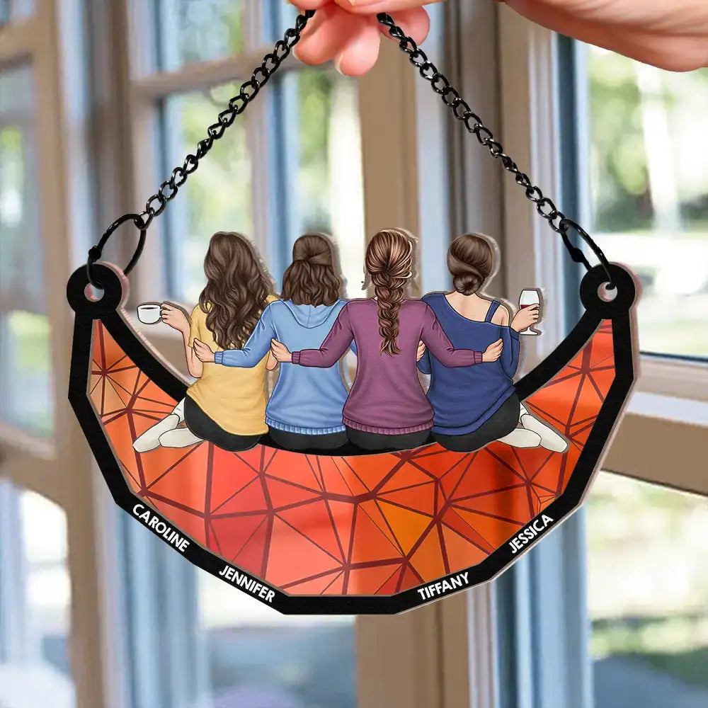 Best Friends Forever Wood & Acrylic Layered Ornament – Custom Gift with Names & Friendship Design