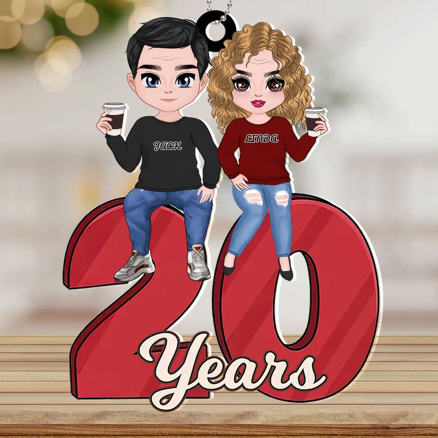 Gifts For Couple - Personalized Car Ornament For Anniversary