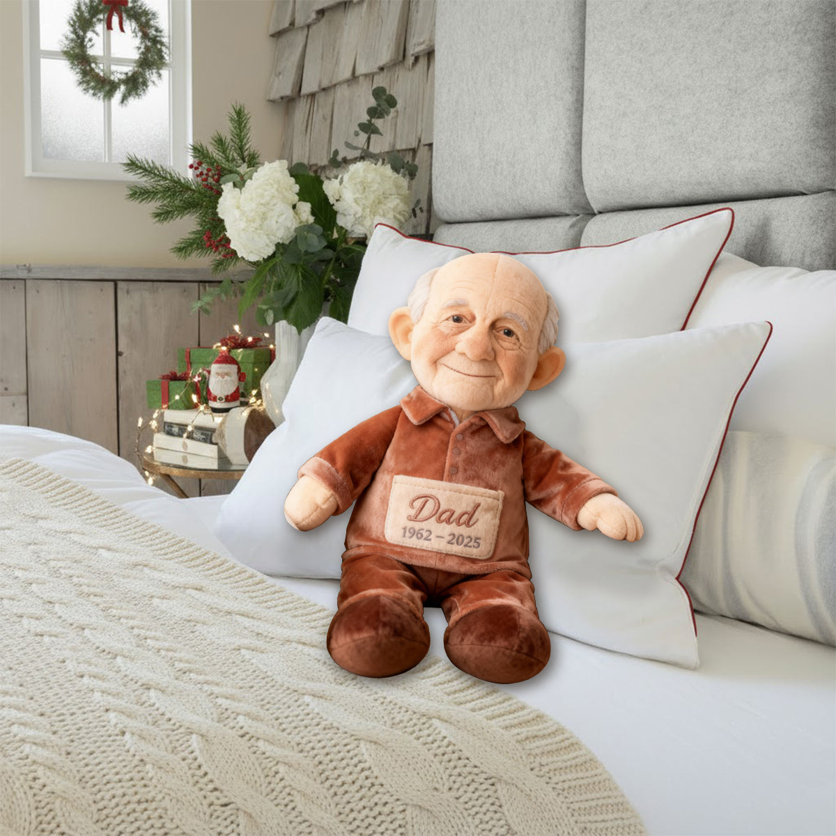 Custom Memorial Latin Grandma Faux Fur Shaped Pillow - Personalized Funeral Keepsake Stuffed Figure, Remembrance Sympathy Gift for Loss of Grandmother