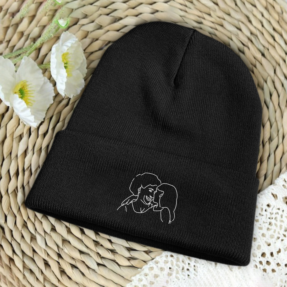 Custom Photo - Personalized Grandma Embroidered Beanie