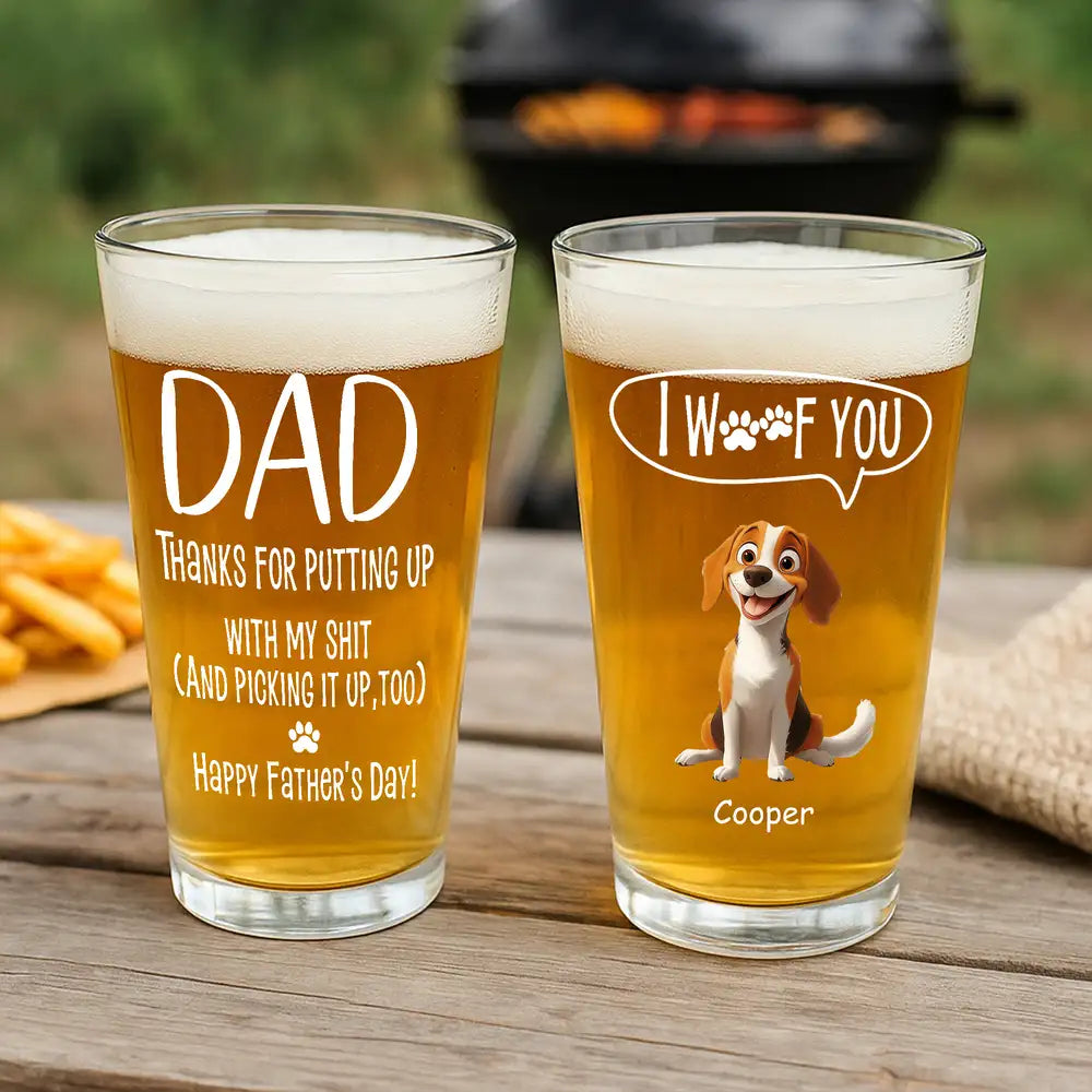 Best Dog Dad Ever – Personalized Whiskey Glass with Pup Illustration – Funny and Heartwarming Gift for Father’s Day