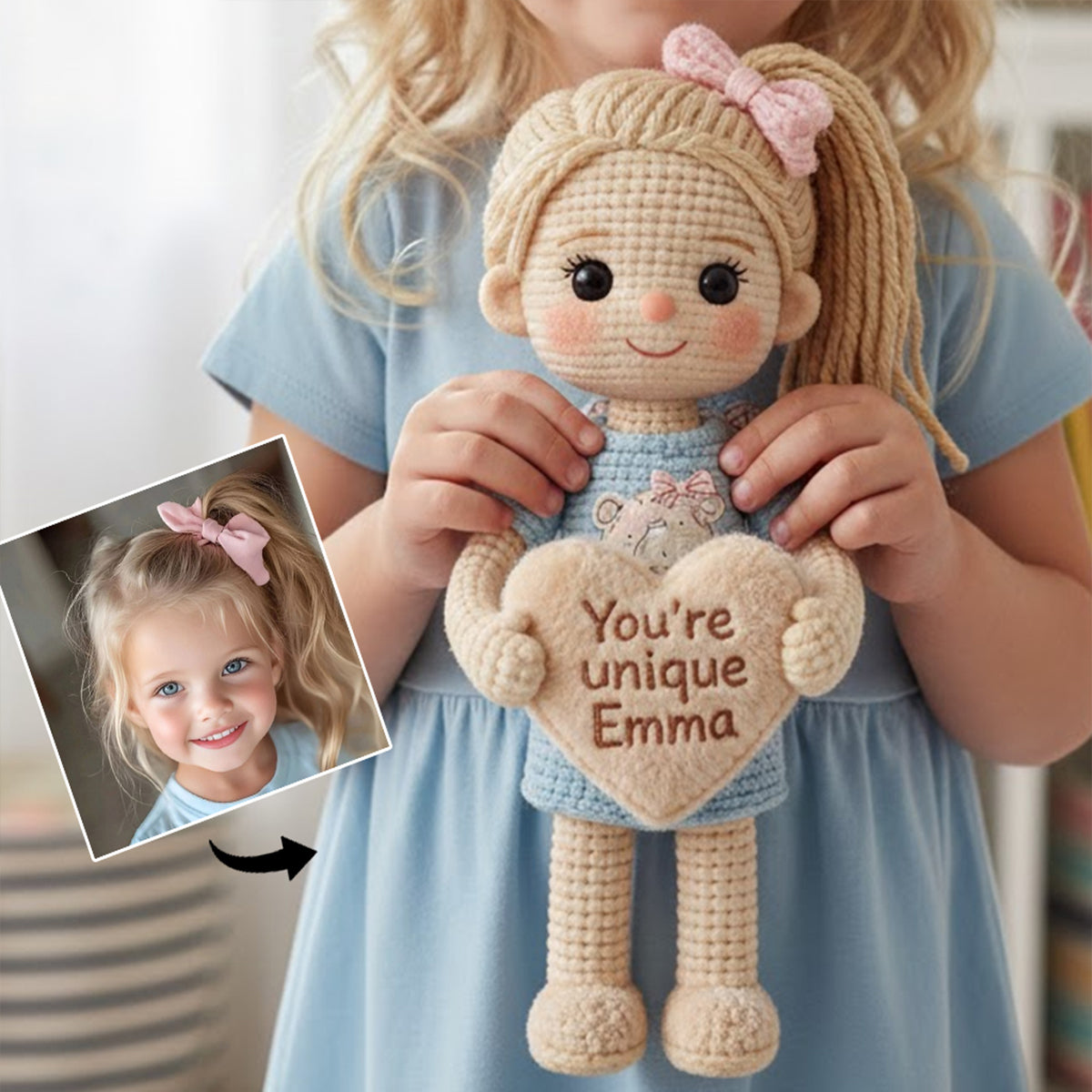 Any Photo Perfect Gift For Kid - Personalized Kid Premium Faux Fur Pillow