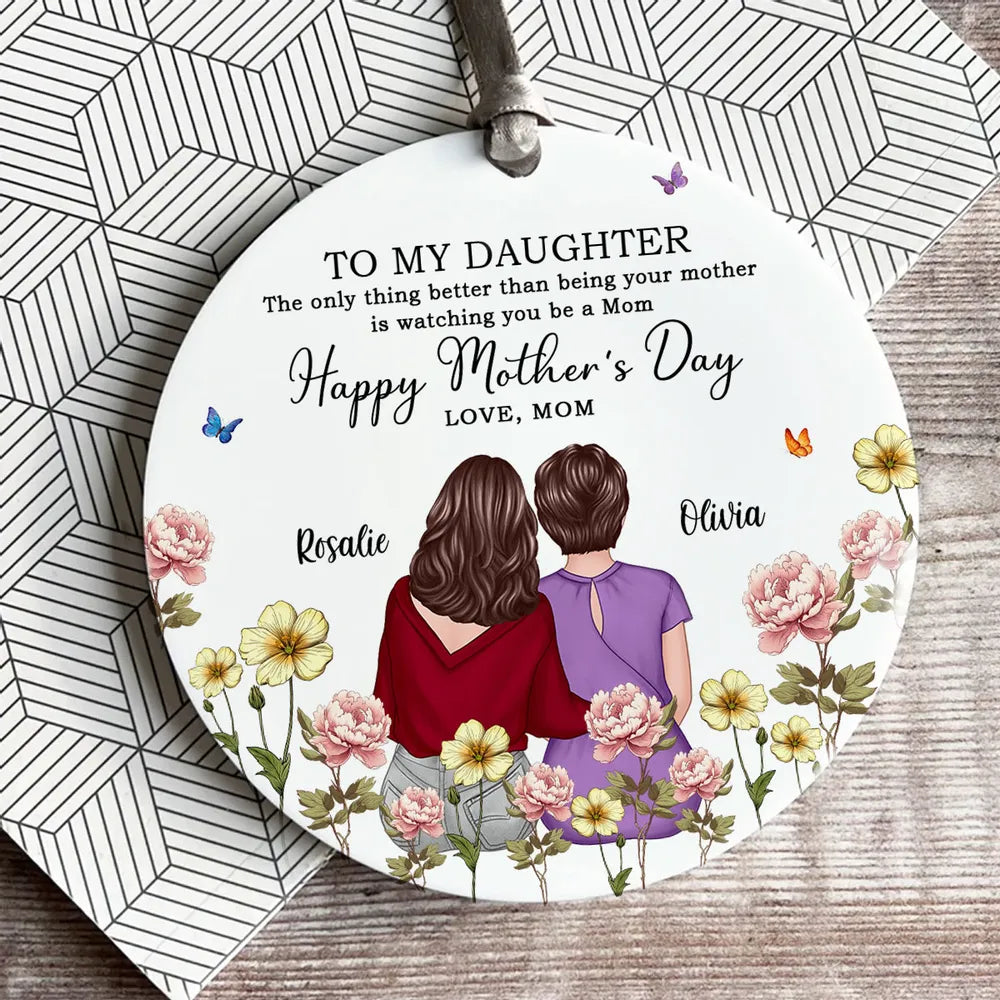 To My Daughter – Personalized Birth Month Flower Ceramic Ornament and More – A Special Gift for Daughter