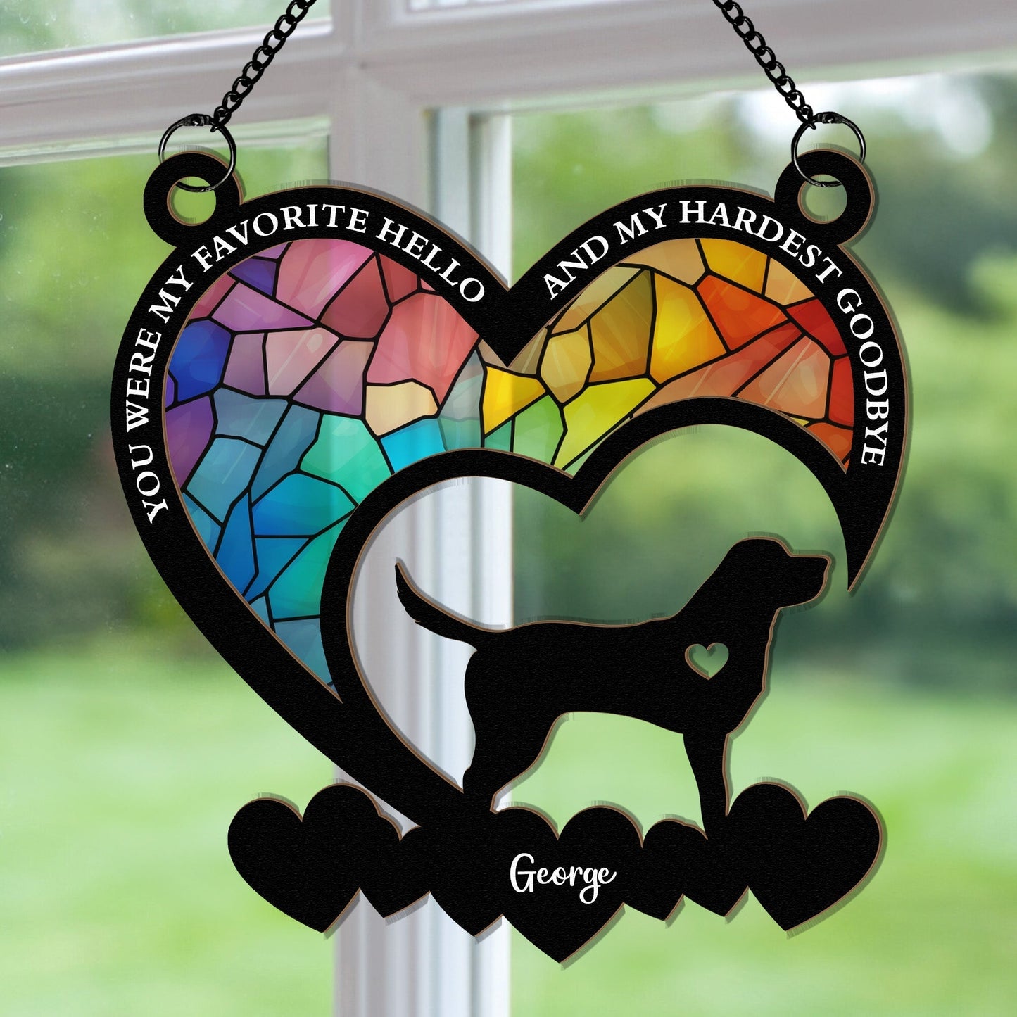 You Were My Favorite Hello – Dog Memorial Wood and Acrylic Layered Ornament