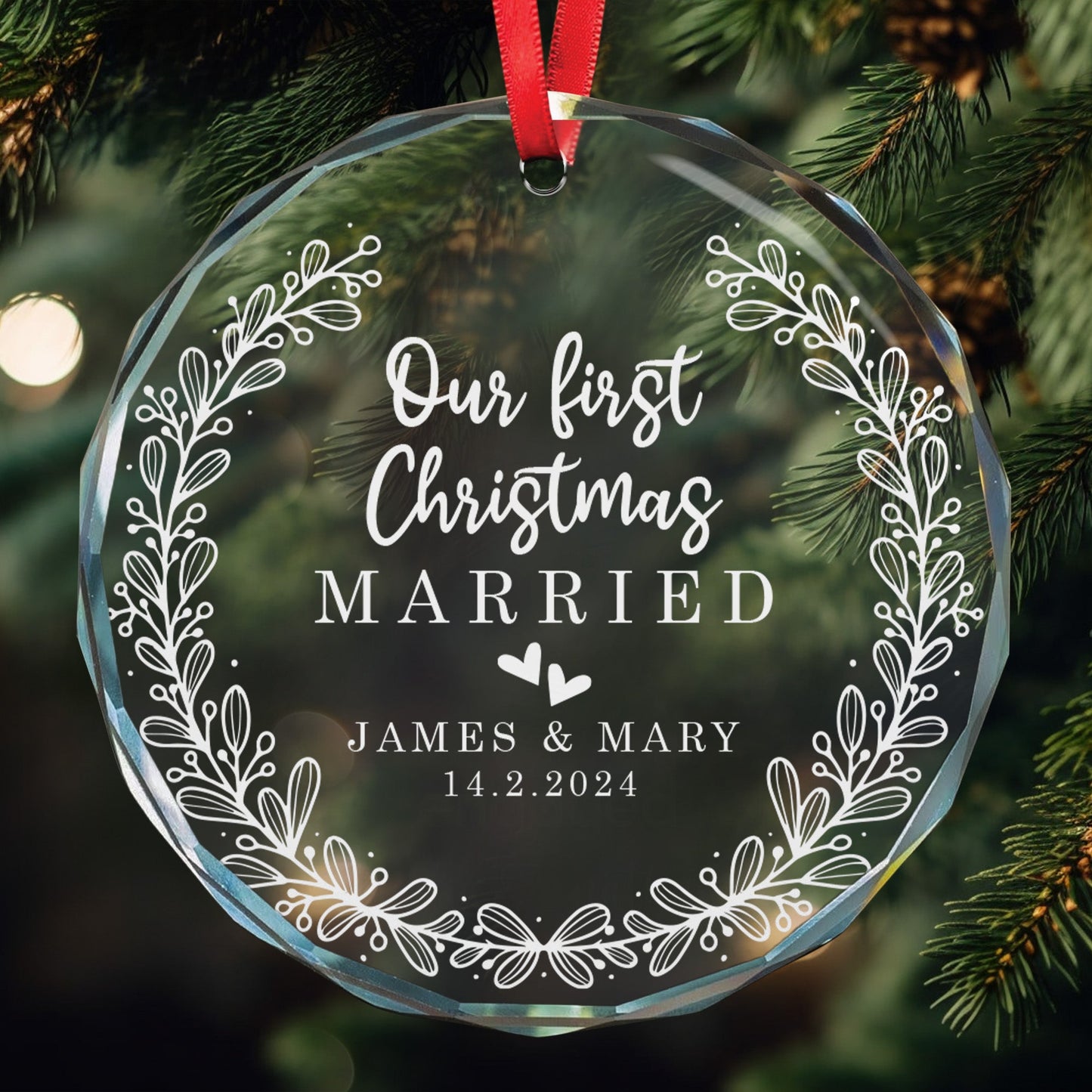 Crystal Ornament for First Christmas Married | Heartfelt Keepsake & Ideal Gift for Newlyweds