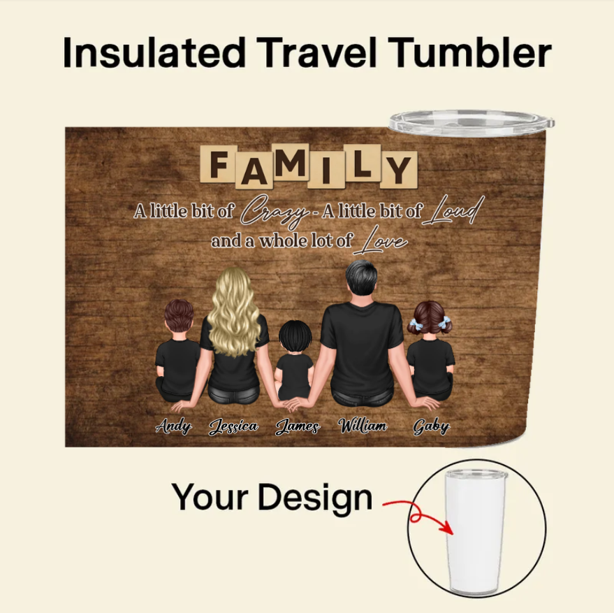 Personalized Family Poster, Ornament, Plaque, Keychain, and Sign - "A Little Bit of Crazy, A Little Bit of Loud, A Whole Lot of Love"