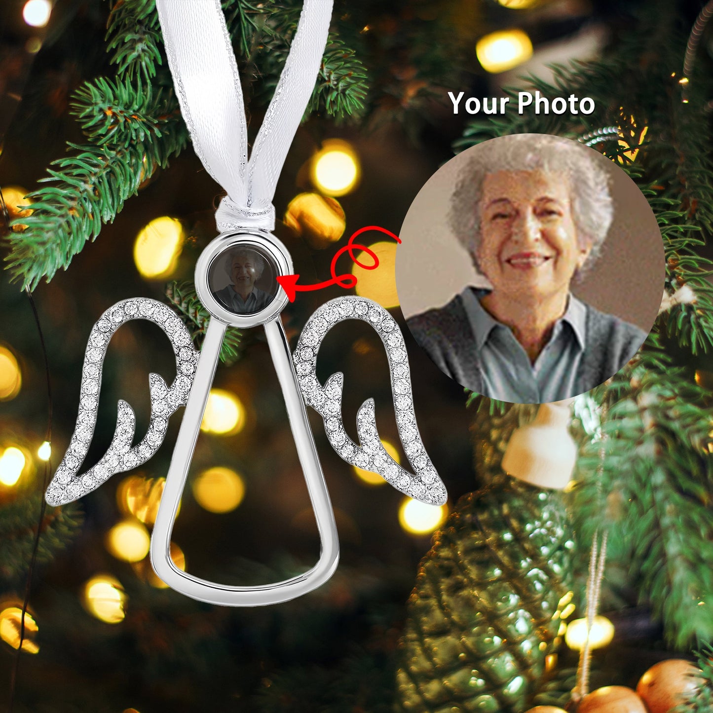 Personalized Photo Ornament - Capture Your Love in Sparkling Elegance