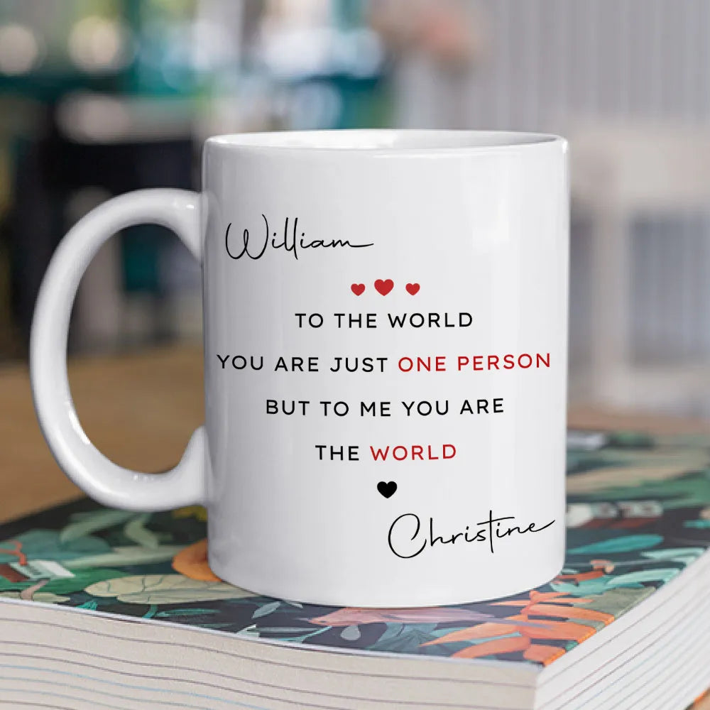 You Make My World Complete White Ceramic Mug, Sweet Love Quote Design, Unique Creative Gift for Him or Her