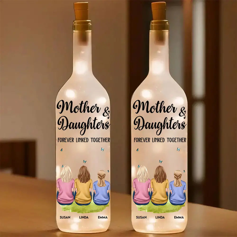 Forever Linked Together Personalized Bottle Lamp – Unique Mother’s Day Gift for Mom